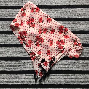 Red Flowered Scarf